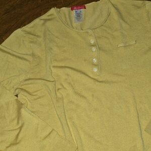 Anne Klein Mustard Henley Top